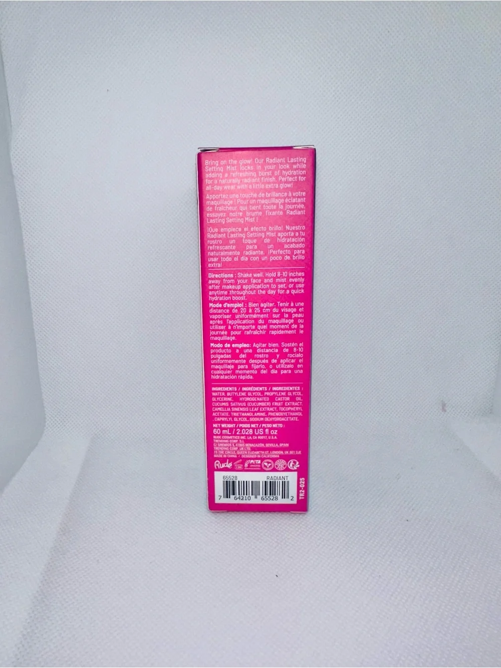 New Rude Radiant Lasting Makeup Mist